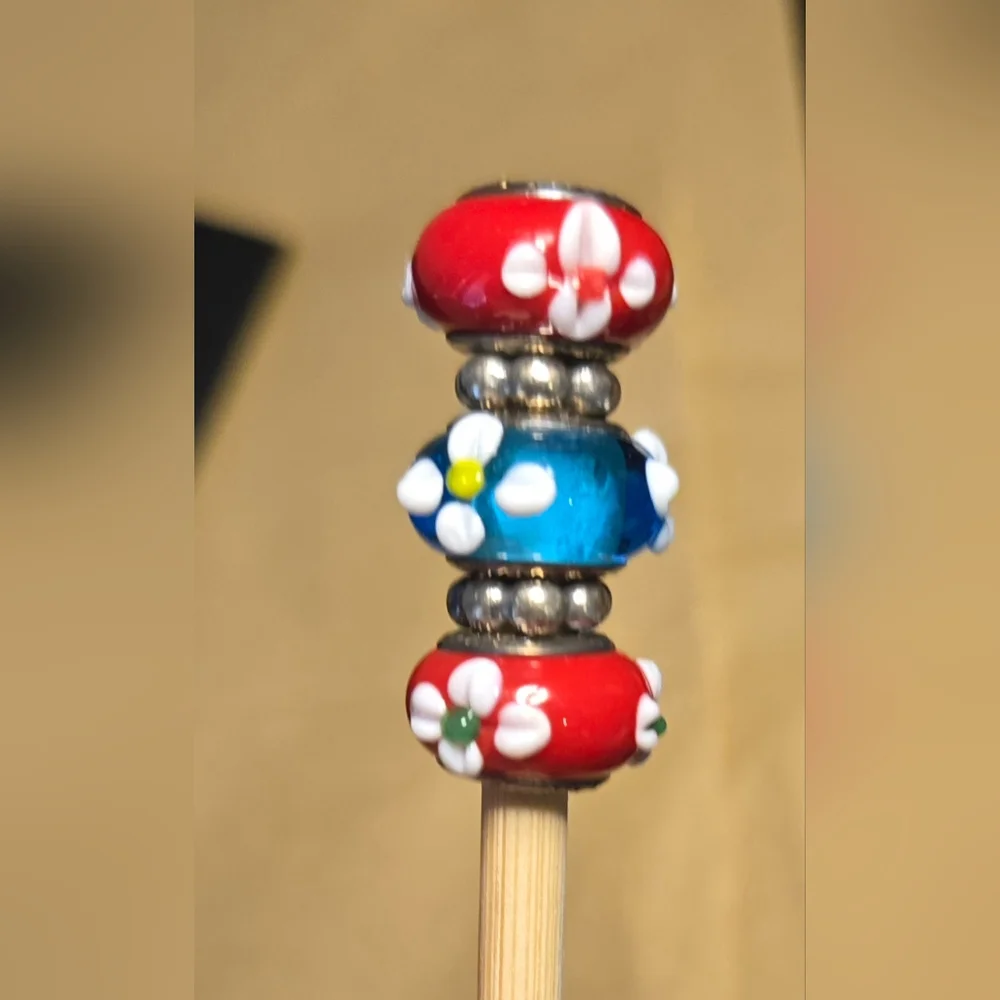 Pandora Murano glass charm beads and sterling silver spacers. Retired - Picture 14 of 16